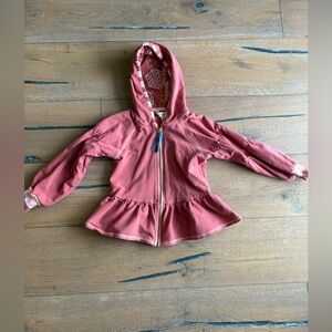 Matilda Jane Girls Pink Ruffle Zip-Up Jacket With Hood